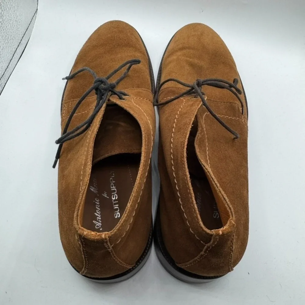 Antonio Maurizi Chukka Boots Mens It 43 US 9 Cognac Brown Suede Suitsupply Italy